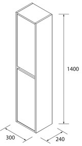 Muebles Project kolomkast 140cm wit mat