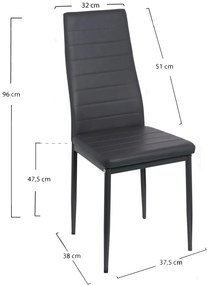 Pak 4 Lauter Kunstlederen Stoelen