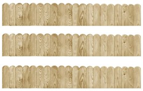 vidaXL Gazonranden 3 st 120 cm geïmpregneerd grenenhout