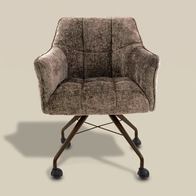 Raster Armstoel Met Wieltjes Taupe