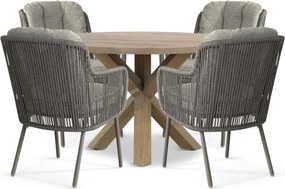 Tuinset Ronde Tuintafel 4 personen 120 cm Rope Zand/Beige  Santika Furniture Santika
