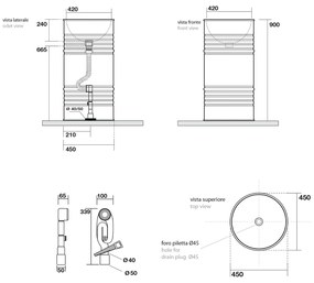 Sapho Barrel staande wastafel 42cm zwart mat