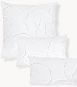 Perkalkatoenen kussenhoes Madeline met getufte design