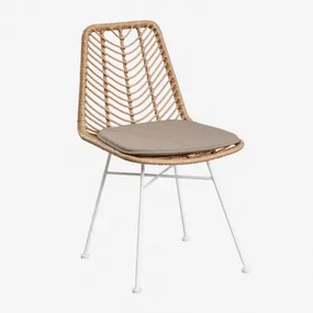 Set Van 2 Tuinstoelen Van Synthetisch Riet Gouda Natural Natuurlijk & Wit & Bruin - Mokka - Sklum