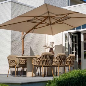 4 Seasons Biarritz tuinset 7-delig amber - Colorado tuintafel 240x105 cm ovaal