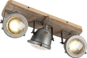 Smart spot staal met hout kantelbaar incl. 3 WiFi GU10 - Emado