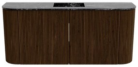 Mondiaz Joya DLux 95cm toiletmeubel ronding links/rechts walnut met wastafel faye midden 1 kraangat lava