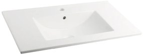 Fontana Lento wit badkamermeubel ribbelfront met witte wastafel 80cm 1 kraangat