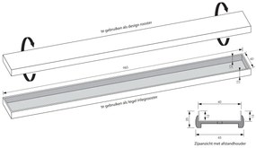 Brauer los multifunctioneel tegelinlegrooster 100cm gunmetal geborsteld PVD