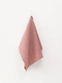 Linnen theedoek Red Natural Stripes