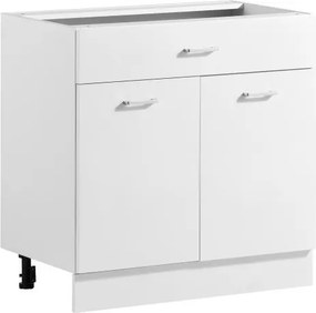 VEVOR Onderkast 800x475x815 mm (bxdxh) spaanplaat, wit, voor wasruimte en badkamer, zonder werkblad, in Shaker-stijl, met verstelbare plank, 1 lade, 2 deuren en scharnieren.