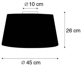 Plafondlamp mat zwart met witte kap 45 cm - Combi Modern E27 rond Binnenverlichting Lamp