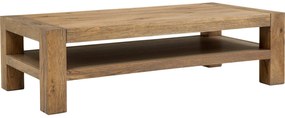 Goossens Salontafel Roots rechthoekig, hout eiken donkergrijs, stijlvol landelijk, 140 x 40 x 70 cm