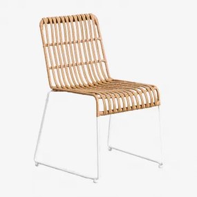 Pakket Van 4 Aroa Synthetische Rotan Tuinstoelen Wit - Sklum