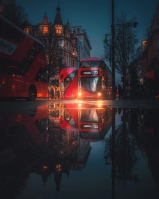 Foto London night reflections, David George, (30 x 40 cm)