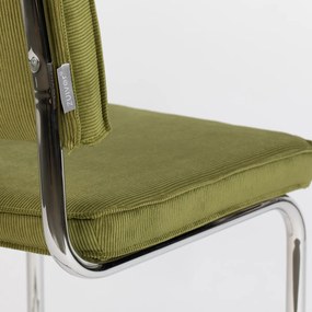 Zuiver Ridge Rib Eetkamerstoel Ribstof Groen