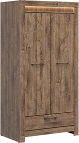 Kledingkast Fiomoro 109, Ribbeck eiken, 200x102x62cm, 101 kg, Kledingkast deuren: Met scharnieren, Aantal planken: 3, Aantal planken: 3