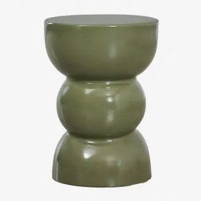 Ronde Bijzettafel Voor Tuin Ø35 Cm In Dolomiet Tiyi Groen – Intens Olijf - Sklum