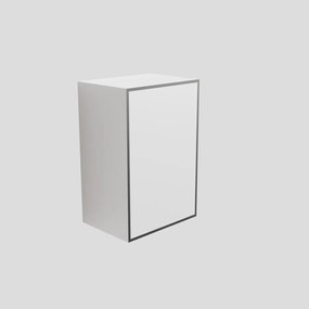 Zaro Lagom volledig naadloos solid surface kolomkast 45cm mat zwart linksdraaiend.