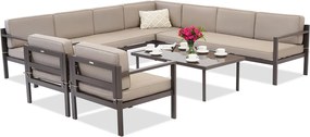 Garden Point hoekmeubelset voor 6 personen Porto Corner 8 bruin