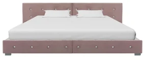 vidaXL Bedframe fluweel roze 160x200 cm