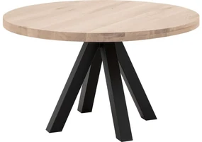 Goossens Eettafel Blade, Strak blad rond 110 x 110 cm 6 cm dik