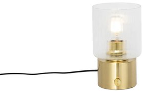 Art Deco tafellamp goud met glas - Laura Art Deco E27 rond Binnenverlichting Lamp