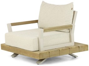 Tuinstoel Aluminium/teak Taupe-naturel-bruin Santika Supreme