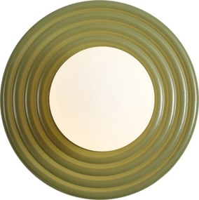 Retro wandlamp groen met opaal rond 20cm IP44 - Lila