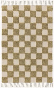 Handgeweven hoog-laag katoenen vloerkleed Caro