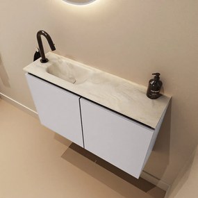 Mondiaz Ture DLux toiletmeubel 80cm cale met wastafel ostra links met kraangat