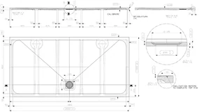 Saniclear Modo douchebak 200x100cm met stone finish lichtgrijs
