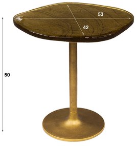 Bijzettafels Goudkleurig Glas Laag - 53 X 42cm.