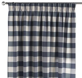 Dekoria Kant en Klaar Gordijn met plooiband, wit-donkerblauw geruit