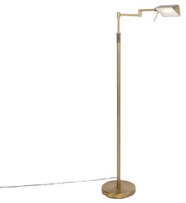 Design vloerlamp brons incl. LED met touch dimmer - Notia Modern Binnenverlichting Lamp