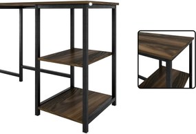 Nancy's Sunnyvale Bureau - Bureaus - Hoekbureau - L-Vormig - Industrieel - Zwart/Bruin - 145 x 140 x 75 cm