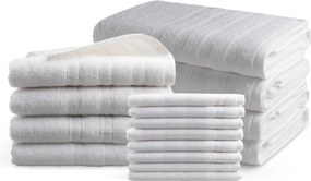Handdoeken 16 delig set - Doublelife Recycled Cotton Collectie - bright white