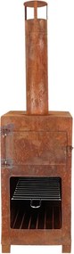 Esschert Design terraskachel met pizzaoven - 38,9x39,9x140,5cm - roest