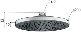 Hotbath Cobber hoofddouche 20cm messing geborsteld PVD