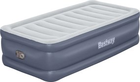 Bestway luchtbed'Tritech Twin'- 191x97x51 cm - met zijkant, ingebouwde pomp - blauw/wit