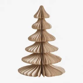 Navira Papieren Kerstboom ↑15 Cm & Beige Linnen Met Gouden Rand - Sklum