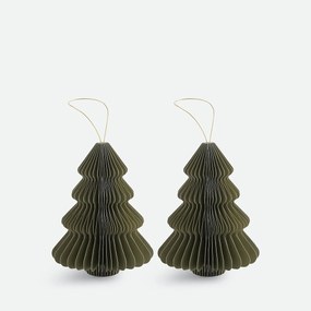 Set van 2 opvouwbare kerstbomen, hoogte 15 cm, CASPAR