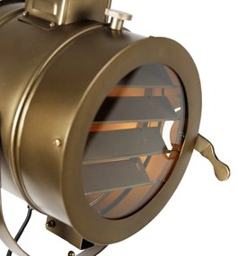 Tripod vloerlamp brons met hout studiospot - Radient