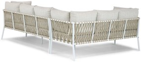 Dining Loungeset 7 personen Aluminium/rope Wit  Lifestyle Garden Furniture Boretti