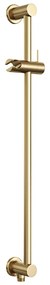 Brauer Gold Edition thermostatische inbouw regendouche met staafhanddouche, gebogen muurarm, glijstang en hoofddouche 20cm set 63 messing geborsteld PVD