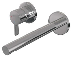 Brauer Chrome Edition ColdStart wastafelkraan inbouw rechte uitloop en rozetten model E2 chroom