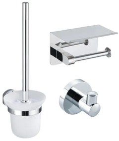 Fortifura Calvi Toiletset- toiletrolhouder- toiletborstel - handoekhaak - chroom SW639922/SW639924/SW1183056