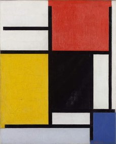 Mondrian, Piet - Kunstdruk Composition with red, (30 x 40 cm)
