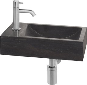 Saqu Nature Collection fonteinset met chromen kraan links natuursteen