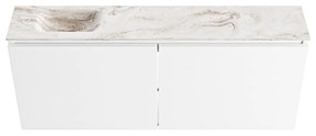 Mondiaz Ture DLux toiletmeubel 120cm talc met wastafel frappe links zonder kraangat